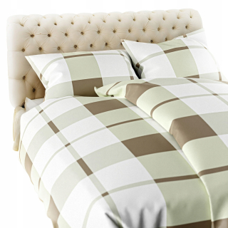 Kompletný set posteľných obliečok - Flanel Bedding Shota béžovej mriežky 160x200