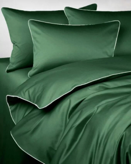 Kompletný set posteľných obliečok - Domáca podstielka Maro Green s bielym orezaním 200x220
