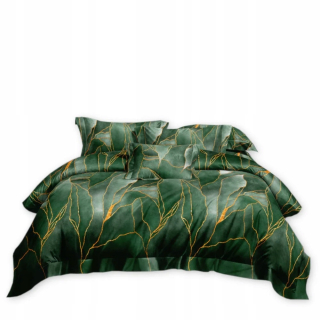 Kompletný set posteľných obliečok - Mramorová posteľná bielizeň 200x220 Nephrite Green 2348