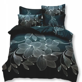 Kompletný set posteľných obliečok - Saténová podstielka 160x200 Kvety 2230 160x200