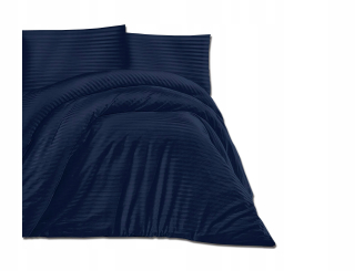 Kompletný set posteľných obliečok - Saténová posteľná bielizeň lux 160x200 Navy modrá