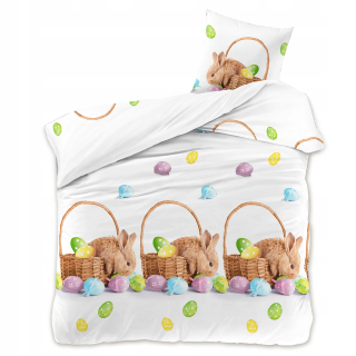 Kompletný set posteľných obliečok - Veľkonočná posteľná bielizeň 140x200 2cz Satin Maria