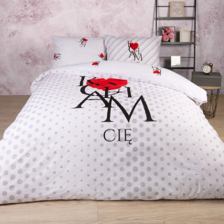 Kompletný set posteľných obliečok - Bavlnená podstielka 100 % 160x200 Milujem ťa