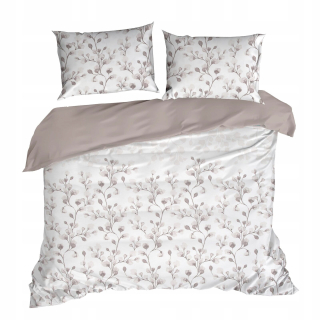 Kompletný set posteľných obliečok - 3D posteľná bielizeň 220x200 Šedé perie Deco Boho Hit