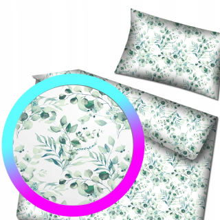 Kompletný set posteľných obliečok - Bavlnená posteľná bielizeň mincovňa eukalyptus 140x200 cm