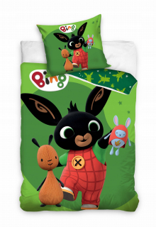 Kompletný set posteľných obliečok - Detská podstielka Bing 160x200 + vankúš 70x80cm