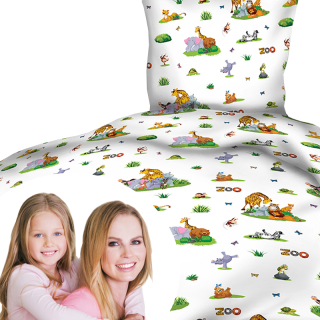 Kompletný set posteľných obliečok - Podstielka bielych detí u zvierat 140x200 cm