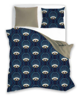 Kompletný set posteľných obliečok - Flanel posteľná bielizeň 160x200 Navy modrá tyrkysová