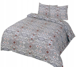Kompletný set posteľných obliečok - Flanel podstielka 160x200 šedá tapeta červená