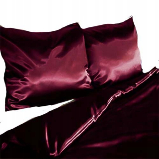 Kompletný set posteľných obliečok - Saténová posteľná bielizeň 160+ 2x70 Plum Moker