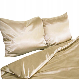 Kompletný set posteľných obliečok - Saténová posteľná bielizeň 160x200+2x70/80 Moker Camel, béžová