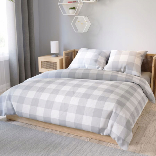 Kompletný set posteľných obliečok - Saténová posteľná bielizeň 200x220 REJA Gray Corgered