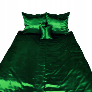 Kompletný set posteľných obliečok - Saténová podstielka Bute Green 220x200 Jasiek zadarmo