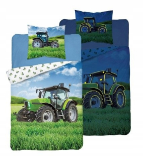 Kompletný set posteľných obliečok - Posteľná bielizeň v tmavom traktore 140x200