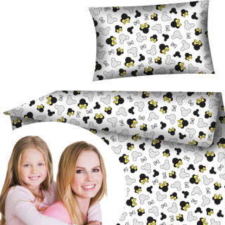 Kompletný set posteľných obliečok - Bavlnená podstielka 140x200 pre deti biele a čierne