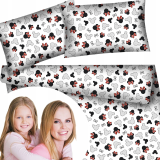 Kompletný set posteľných obliečok - Bavlnená podstielka Mickey Mouse White 160x200 cm