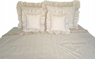 Kompletný set posteľných obliečok - Posteľná bielizeň s ozdôbkami Bianka Beige 220x200 70x80