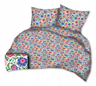 Kompletný set posteľných obliečok - Posteľná bielizeň s kôrom 160x200 +2 ks. 70x80 łowicki White