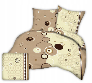 Kompletný set posteľných obliečok - Posteľná bielizeň s kôrom 160x200 okresného vzoru na béžovej farbe