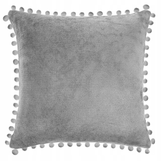 Obliečka na vankúš - 40x40 Šedý vankúš s pompoms