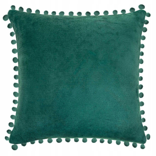 Obliečka na vankúš - Vankúš 40x40 zelená fľaša s pompoms