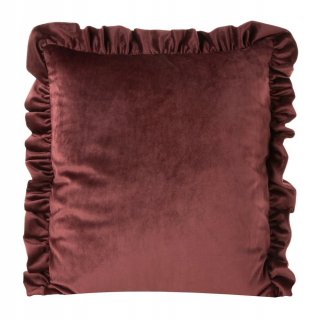 Obliečka na vankúš - Vankúš 45x45 červené welvet frill