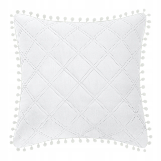 Obliečka na vankúš - Vankúš 45x45 s pumpou pompoms white