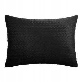 Obliečka na vankúš - Vankúš 50x70 Black Velor s motívom rybej kosti