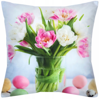 Obliečka na vankúš - Dekoratívne vankúš 40x40 tulipány kvety