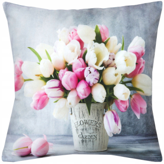 Obliečka na vankúš - Dekoratívne vankúš 40x40 kvety pružinové tulipány