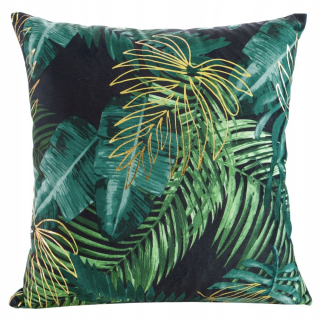 Obliečka na vankúš - Vankúš 40x40 Velor Davos Black+Gold
