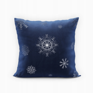 Obliečka na vankúš - Velvet Navy/Silver vankúš 40x40 cm