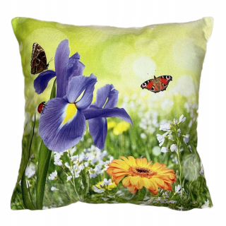 Obliečka na vankúš - Iris Velor vankúš a motýle 40x40