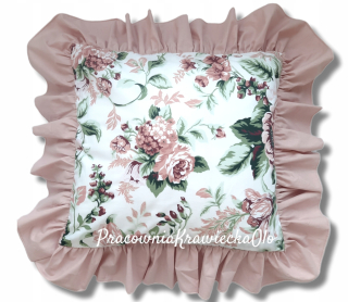 Obliečka na vankúš - Frill vankúš kráľovná kvety Rose 40x40