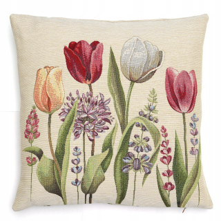 Obliečka na vankúš - Gobelin vankúš 45x45cm Iris tulips