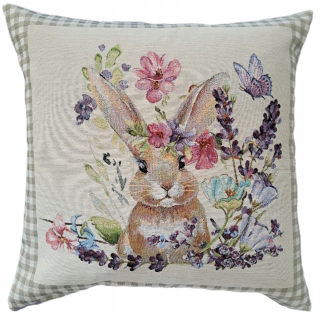 Obliečka na vankúš - Gobelin Pillowcase Bunny pre Veľkú noc 45x45 cm
