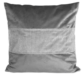 Obliečka na vankúš - Dekoratívne vankúš 40x40 zamat Grey so zirkónmi