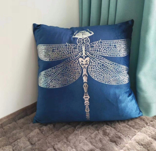 Obliečka na vankúš - Velvet vankúš 40x40 Navy Blue Dragonfly