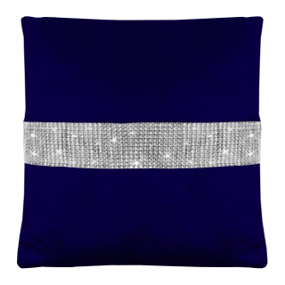 Obliečka na vankúš - 50x50 Navy Blue Wool vankúš so zirkónmi