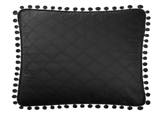 Obliečka na vankúš - Vankúš s pompoms 50x70 Čierne diamantové pompoms