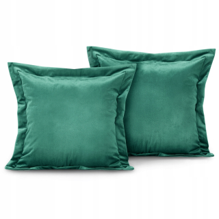 Obliečka na vankúš - Zelené vankúše Frill 2ks spálňa velor 45 cm