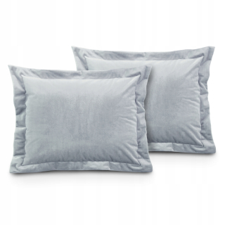 Obliečka na vankúš - Vankúše Set Velvet Velor Gray Frill 50x70