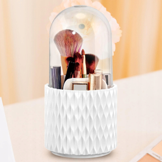 Regál, komoda do kúpeľne - Jednoduchý rotačný organizátor pre make -up doplnky
