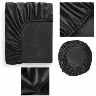 Plachta na posteľ - Bavlna s 160x200 s čiernym elastickým pásom