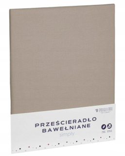 Plachta na posteľ - Bavlnená plech 140x200 cappucino jednoducho