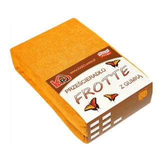 Plachta na posteľ - Terry list s 160x200 oranžovým elastickým pásom