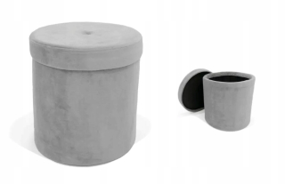 Sedací vak do detskej izby - Grand Pouf s priehradkou V45 Round 36x36 J. Szara