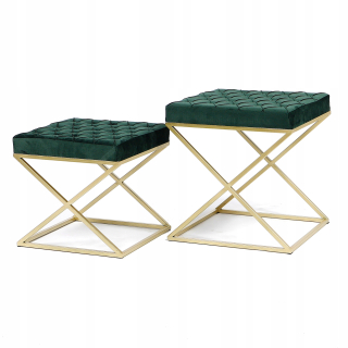 Sedací vak do detskej izby - Zlatý velor Pouf 37 + 46 cm 2in1 fľaša zelená