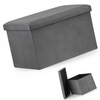 Sedací vak - Skladací kontajner XL xl-60x38x38cm šedý zamat