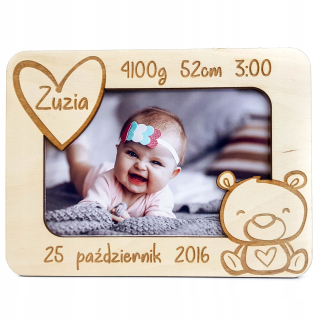 Fotorámik pre detičky - Metrický rám pre fotografický darčekový krst